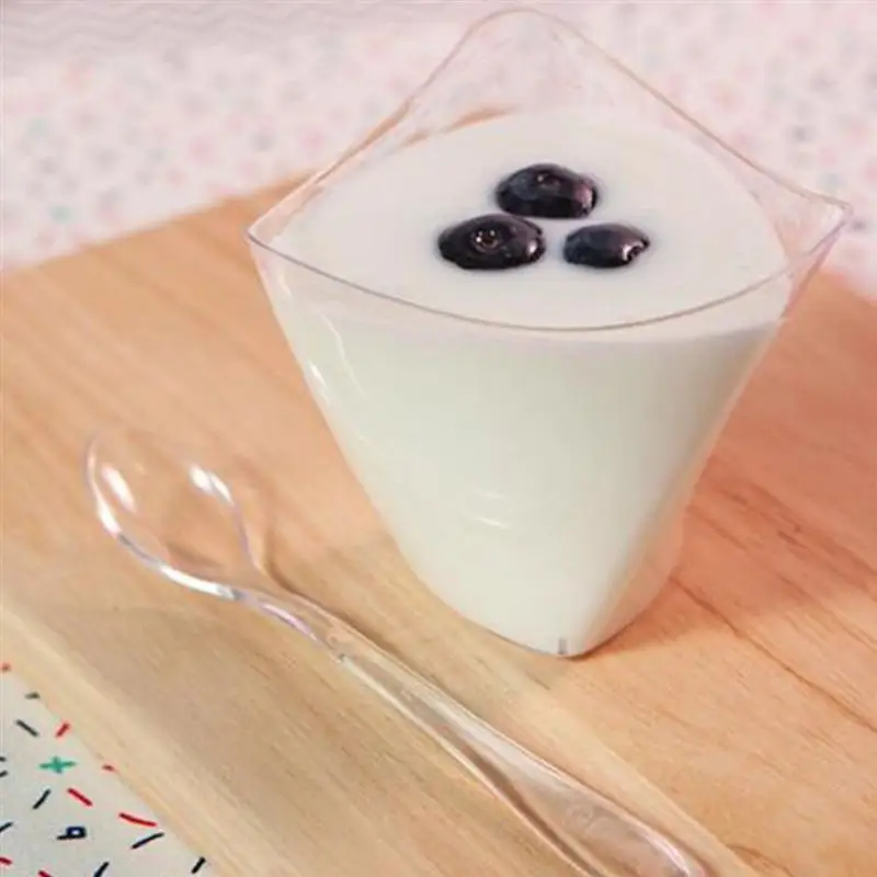 

20pcs Disposable Cups Transparent Jelly Pudding Cup Mousse Dessert Container Plastic Heat Resistance Bowl without Spoon and Lid