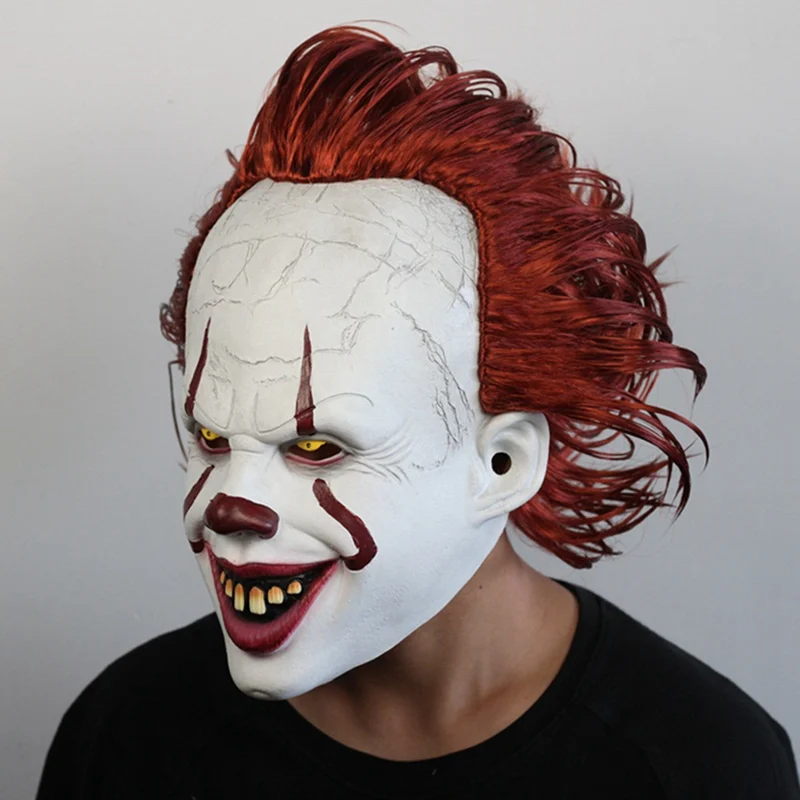Джокер маска пеннивайза Стивен Кинг это вторая часть 2 ужасов Косплей латексные маски шлем клоун Хэллоуин костюм реквизит