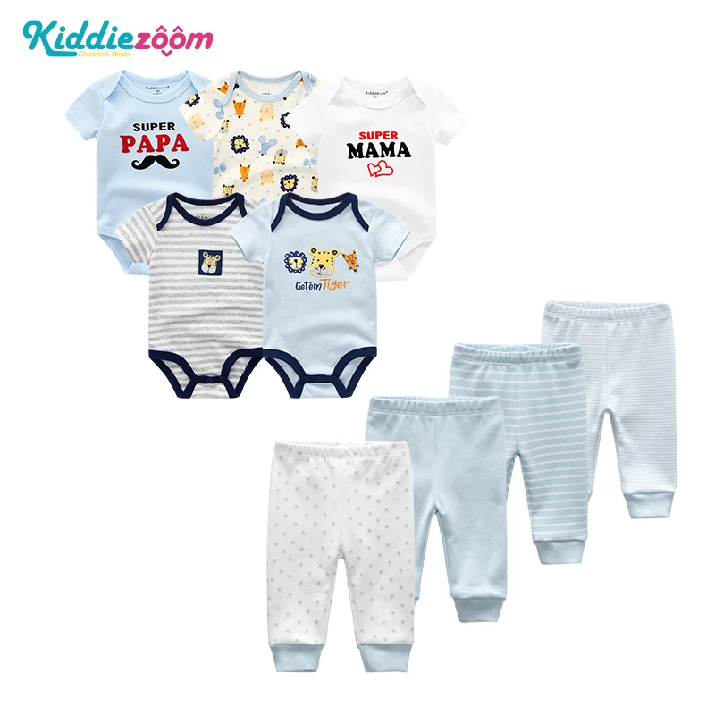 Kiddiezoom/9 шт./партия, Дизайнерские комплекты одежды для новорожденных мальчиков, одежда для маленьких мальчиков, одежда для девочек, боди с принтом из мультфильмов - Цвет: TP46