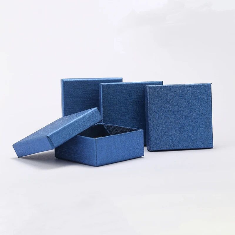 Yhpup Модные Простые синие серьги, Подарочная коробка двойной губки защиты коробка аксессуары