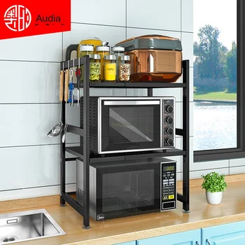 

Retractable adjustable shelf for microwave oven Electric rice cooker oven rack Multi layer kitchen organizer storage shelf