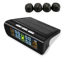 Система контроля давления в шинах на солнечной батарее в режиме реального времени, беспроводные датчики 433,92 МГц Предупреждение о высокой температуре