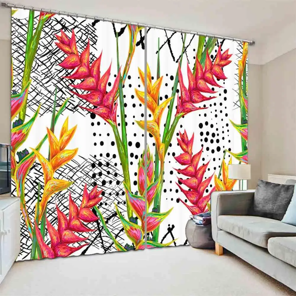 customize animal modern living room curtains window treatments 3D curtain