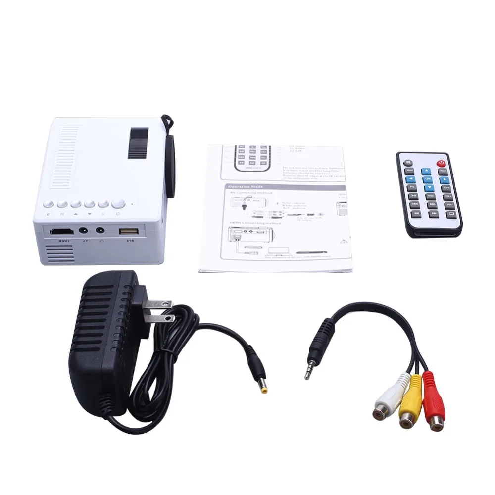 UC18 lcd FHD смарт-проектор 3D 1920*1080P Мини-интерфейсы проектор Поддержка USB AV HDMI кино домашнего кинотеатра