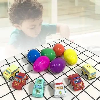 

Easter Eggs with Diecast Cars Mixed Color Surprise Egg Creative Children Open Eggshell