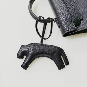 

LLavero de cuero genuino y suave hecho a mano con diseño de Tigre y Leopardo de marca de lujo, llavero de Animal, accesorios col