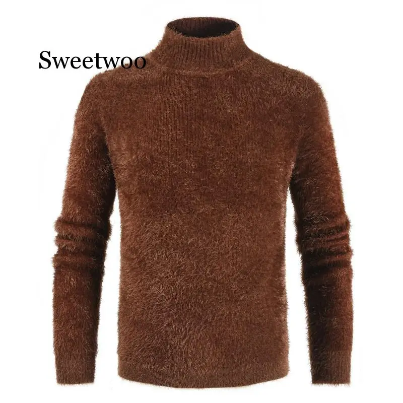 

Men's Turtleneck Knitted Sweater Cashmere Wool Winter Sweater Men 2019 Turtleneck Pullover Man Swetry Pull Col Roul Homme