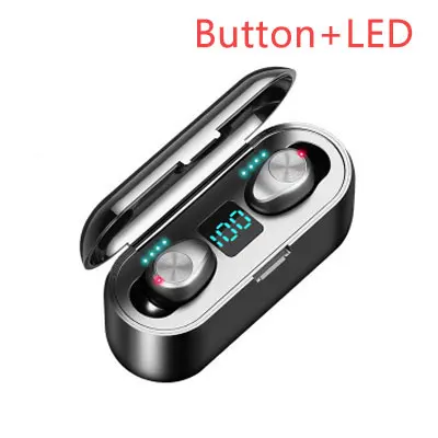 Беспроводные наушники Bluetooth V5.0 TWS, беспроводные Bluetooth наушники, светодиодный дисплей, 2000 мАч, внешний аккумулятор, гарнитура с микрофоном - Цвет: Upgrade F9 Button