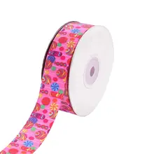 20 ярдов корсажная лента мультфильм пасхальные яйца Радуга Красочные леденцы печатные аксессуары для DIY волос Луки ремесла