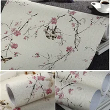 

Vintage Self Adhesive Wallpapers Bird Floral Pattern Living Room Background Wall Stickers Furniture Decorative DIY Home Decor