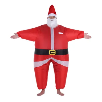 

Christmas Santa Claus Costume Jumpsuit Air Fan Operated Blow Up Xmas Suit Christmas Party Fancy Dress Inflatable Outfit