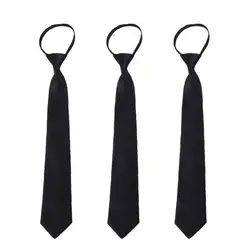 Women Necktie Zipper Men 3Pcs Doorman Steward Lazy Funeral Clothing Accessories