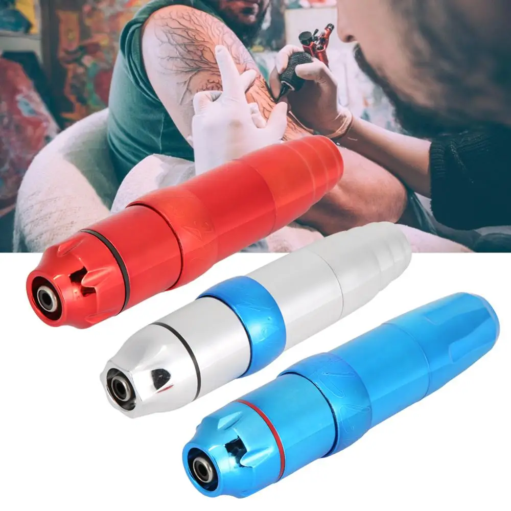 3 Colors Professional Rotary Tattoo Machine Pen Powerful Silent Motor Eyebrow Lip Eyeliner Permanent Makeup Tattoo RCA Interface