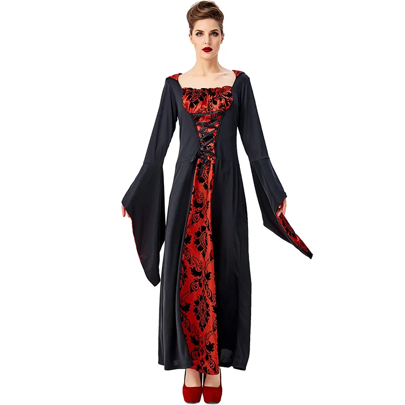 Halloween Sexy Mexican Day Of The Dead Horror Vampire Costume Court Retro Party Noble Queen Cosplay Dress | Тематическая одежда и