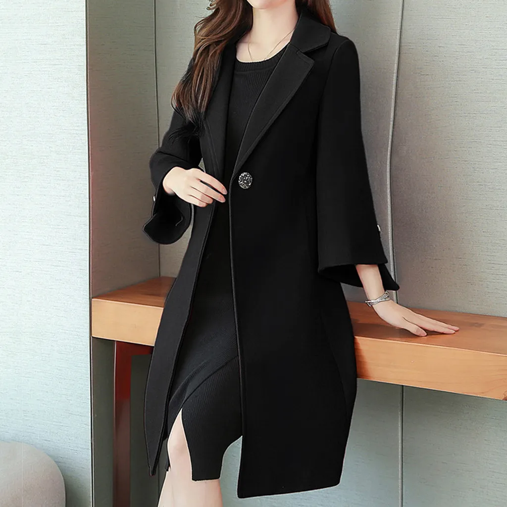 Зимнее женское пальто manteau femme hivers, зимнее длинное пальто на пуговицах с отворотом, Женское пальто, верхняя одежда abrigos mujer invierno