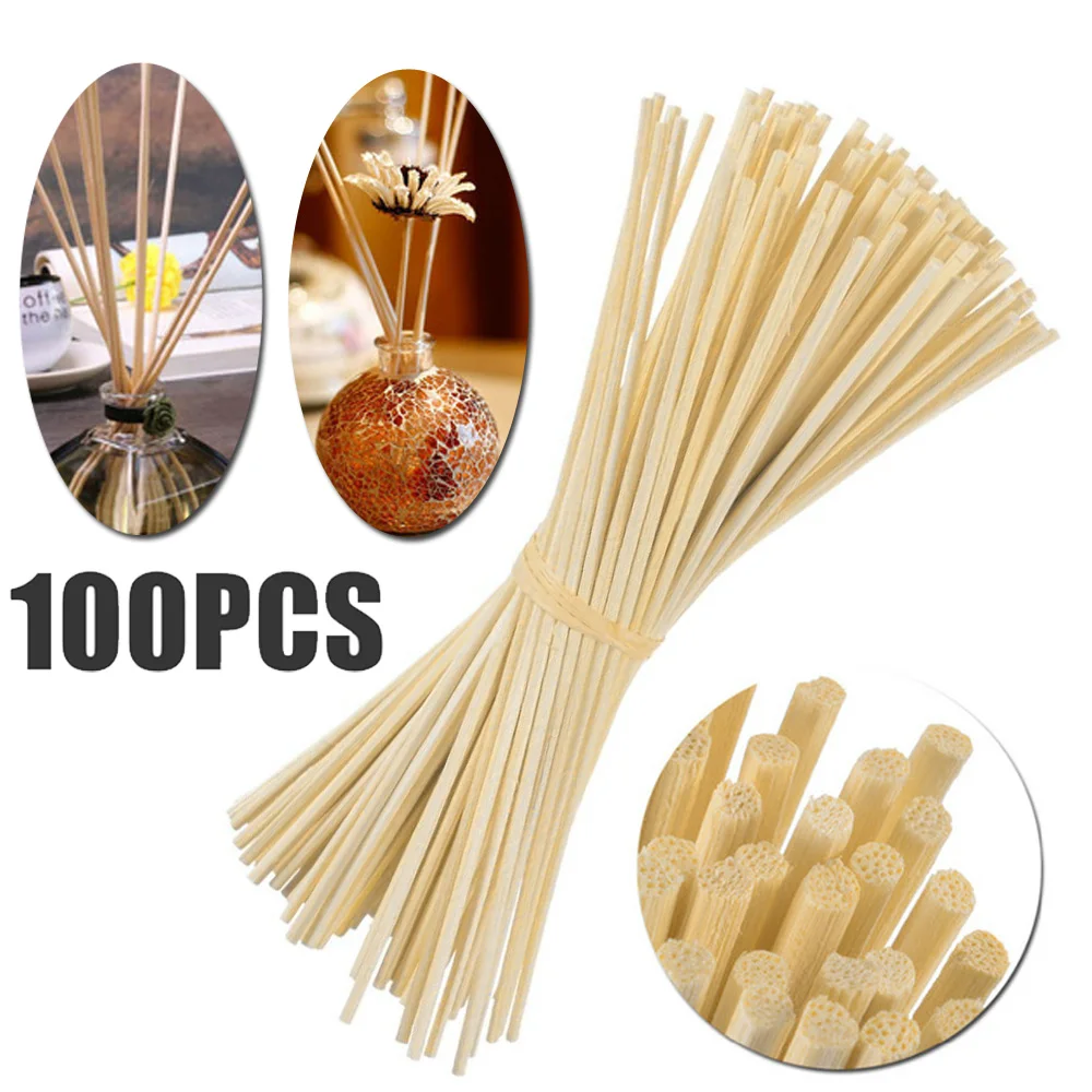 100pcs Wooden Oil Diffuser Stick Reed Fragrance Household Air Freshener Perfume Aromatherapy Incense Burner Accessories