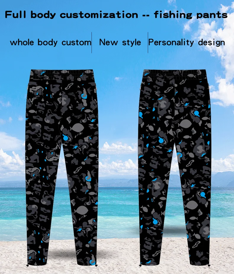 customize fishing pants printed quick-drying summer thin trousers sport pants for men