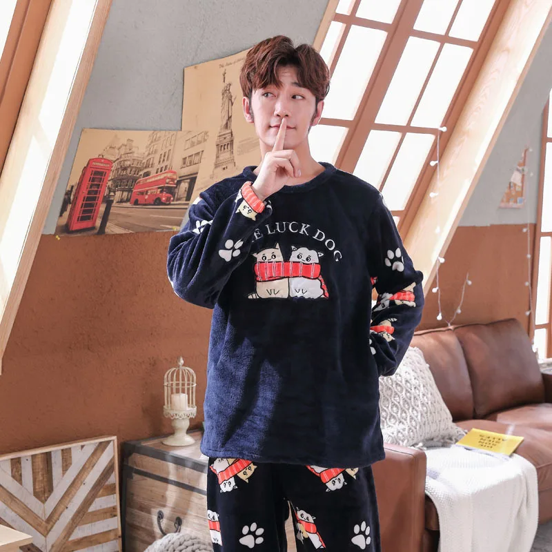 Белый X108 одежда для дома женская пижамы для женщин пижамы на осень и зиму для мужчин и для женщин для пар фланелевые с длинным рукавом теплые свободные штаны для мальчиков - Цвет: Белый