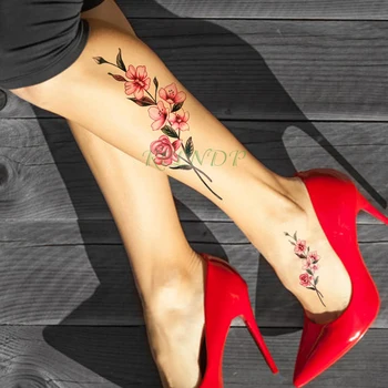 

Waterproof Temporary Tattoo Sticker Flower Rose Fake Tatto Flash Tatoo Hand Arm Foot arm Body Art tattoos for Girl Women femme