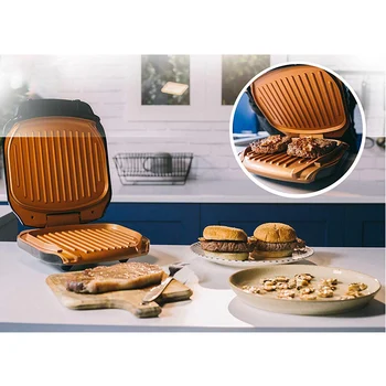 

Non-stick Electric Grill Easy To Clean Drains Fast 4-Serving Removable Plate Grill and Panini Press Kitchen Tool Drop Shipping