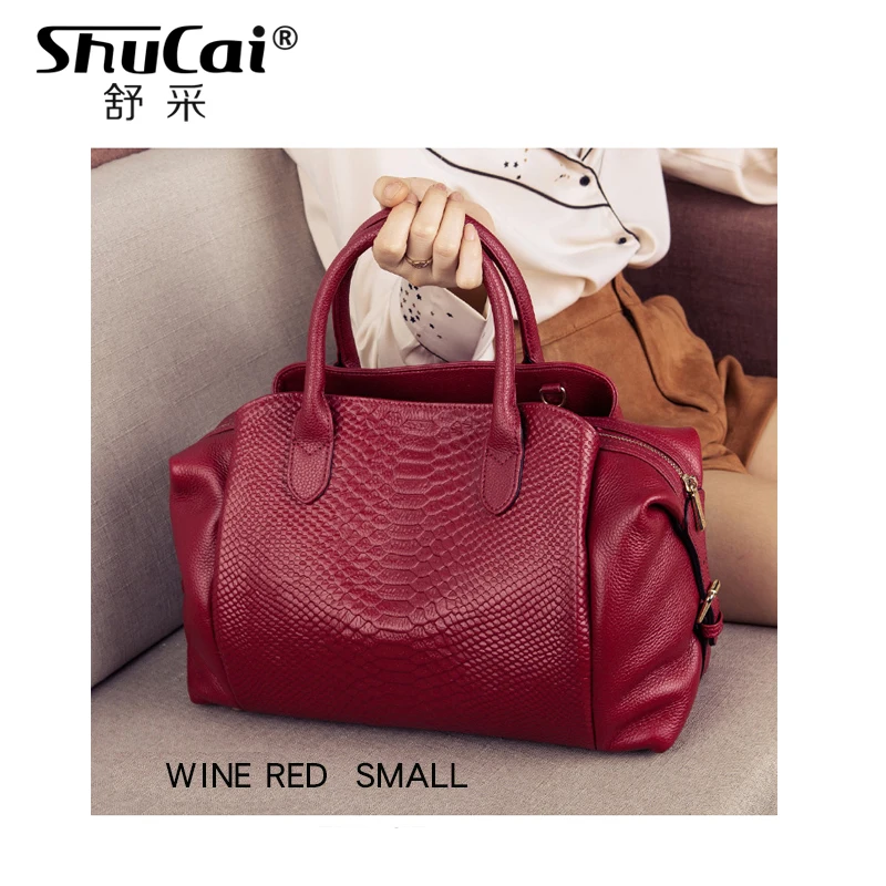 WINE RED SMALL SHUCAI Классическая сумка из натуральной кожи, роскошные сумки, женские сумки, дизайнерские сумки через плечо для женщин, брендовая сумка на плечо - Цвет: WINE RED SMALL