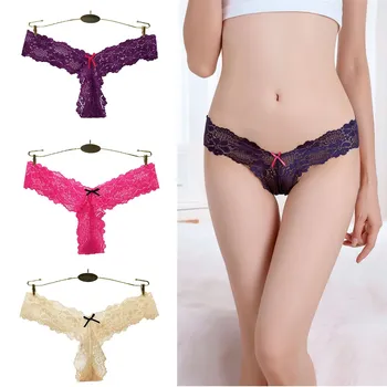 

12 Pcs/lot Amazing Sexy Transparent Thong G-string Women's Underpants Low-Rise T-back Femme Sexy Lace Underwear Lingerie Women