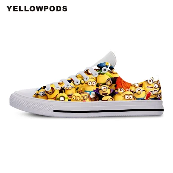 

New Canvas Men Casual Shoes Minions Hot Fashion For Men/women High Quality 3D Printing Minions Off White Shoes Man