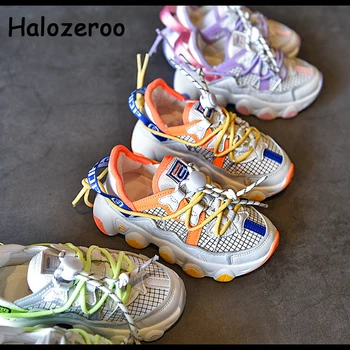 

Autumn Kids Sport Sneakers Baby Girls Gray Running Shoes Children Brand Casual Sneakers Boys Slip On Chunky Sneakers Trainers