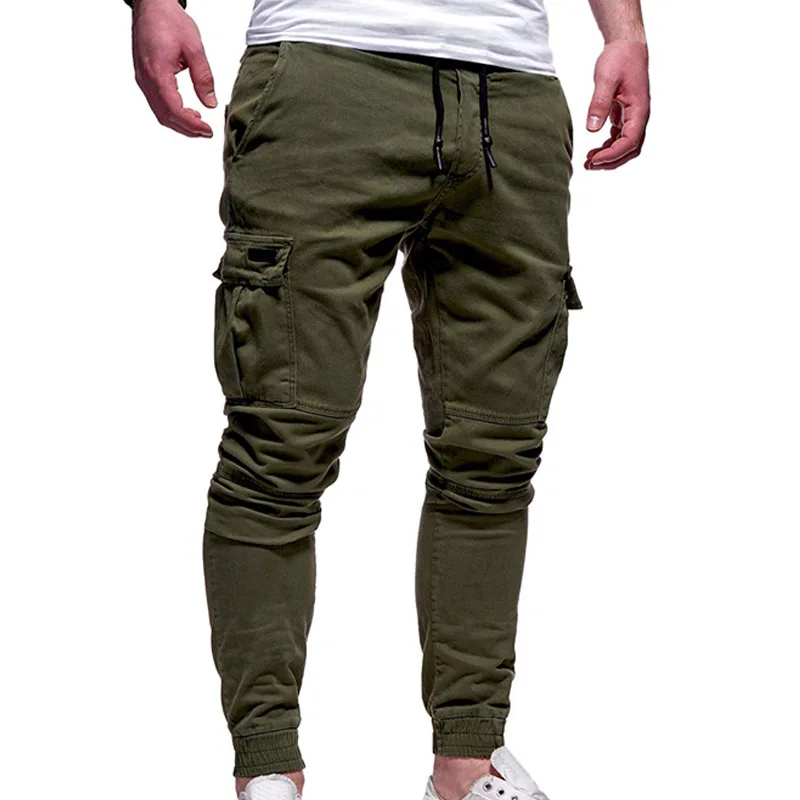 mens casual dress pants Men's Pants Multi-Pockets Joggers Men Sweatpants 2021 New Casual Solid Cargo Pants Men Oversize Streetwear Pants Men Trousers khaki trousers Casual Pants