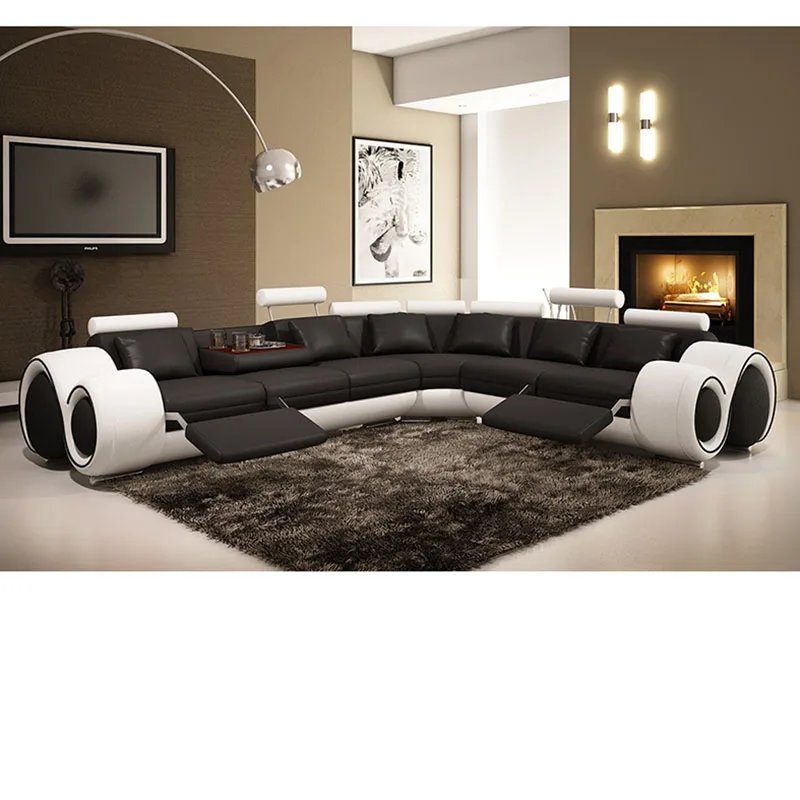Living Room Sofa set corner sofa speaker real genuine cow leather sectional sofas minimalist muebles de sala moveis para casa | Мебель