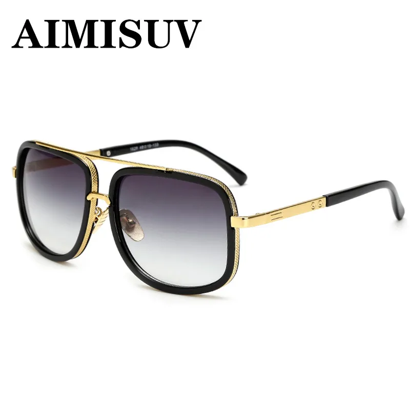 

AIMISUV Oversized Mirror Sunglasses Men Metal Frame 2019 Fashion Brand Design Sun Glasses For Ladies UV400 Gafas de sol