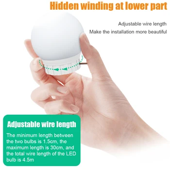 

10pcs Easy Install Decorative String Lamp Bathroom Dressing Table Makeup Cosmetic Mirror Lights LED Bulb Vanity Dimmable