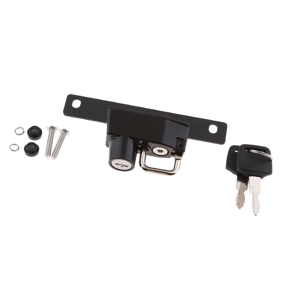 Universal Motorcycle Bike Metal Left Helmet Lock Black with 2 Keys Set for BMW R Nine T 2014-2016