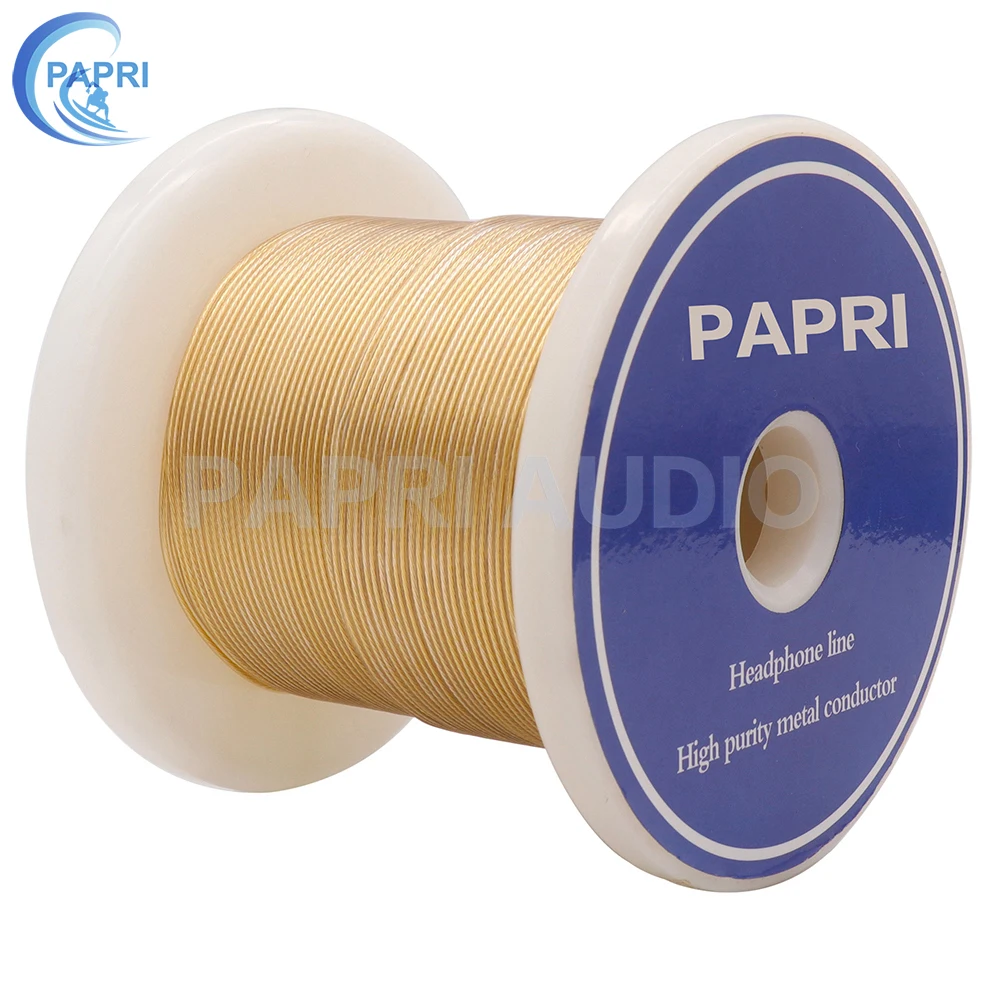 PAPRI Newest GR05 Headphone Cable DIY 4N OCC Silver Gold Plated 3Mil DIY Hifi Audio Line For Upgrade Earphone Wire