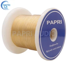 PAPRI Newest GR05 Headphone Cable DIY 4N OCC Silver Gold Plated 3Mil DIY Hifi Audio Line For Upgrade Earphone Wire