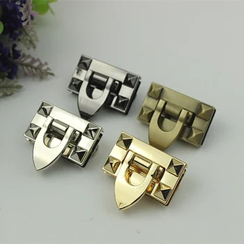 

10pcs/lot New High-end rectangular twist lock Turn Lock DIY Leather Luggage Handbag Bag Hardware accessories