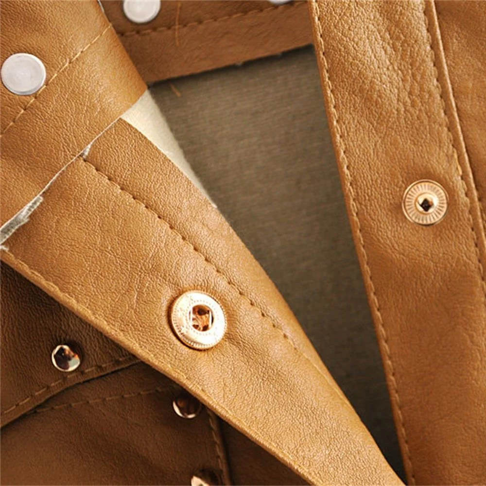 Женская облегающая юбка из искусственной кожи с заклепками высокой талией и