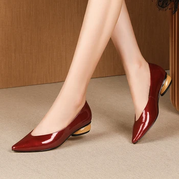 

Classic Women Pointed Toe Pumps Low Heels Summer Shoes Woman Fashion Office Casual Ladies Shoes Size 40