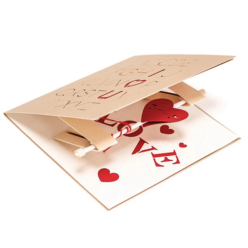 Love 3D PopUP Cards Valentines Day Gift Postcard With Envelope Stickers Wedding Invitation Greeting - 4.00051E+12