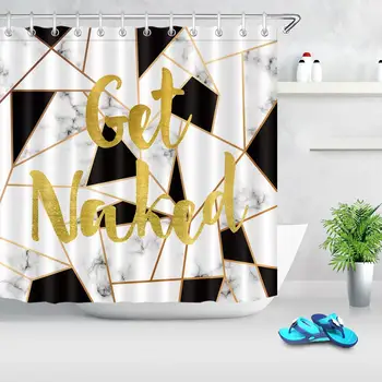 

Marble Texture Get naked Shower Curtains Bathroom Curtain Waterproof Polyester Fabric Bath Decor with Hooks Bathtub Accessories