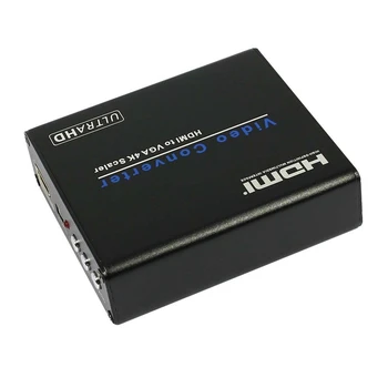 

Hdmi To Vga 4K Scaler Audio Hdmi Input To Vga Output 3.5Mm 4Kx2K 1080P Stereo Audio Converter (Us Plug)-Hot