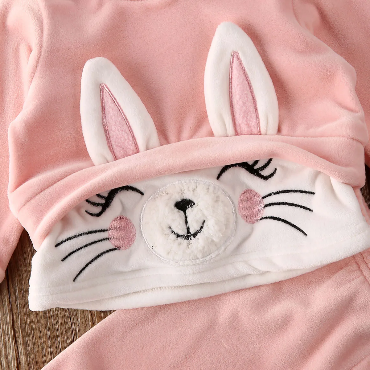 Комплекты зимней одежды для новорожденных девочек от 0 до 18 месяцев Топы с капюшоном и длинными рукавами с милым Кроликом, пальто, штаны теплая Милая одежда