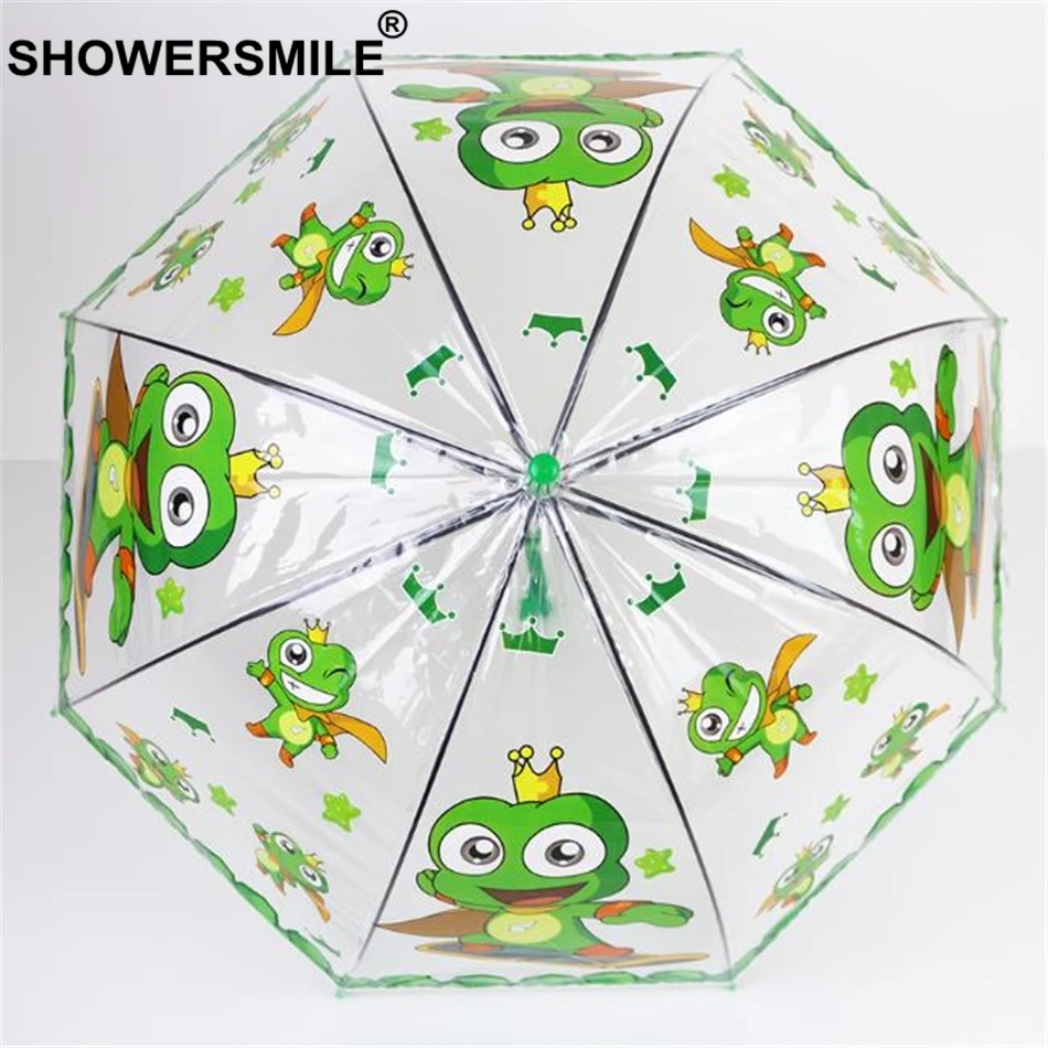 SHOWERSMILE Детский прозрачный зонтик для девочек и мальчиков Apollo мультфильм Дельфин детский зонтик полуавтоматический зонтик от дождя для детей