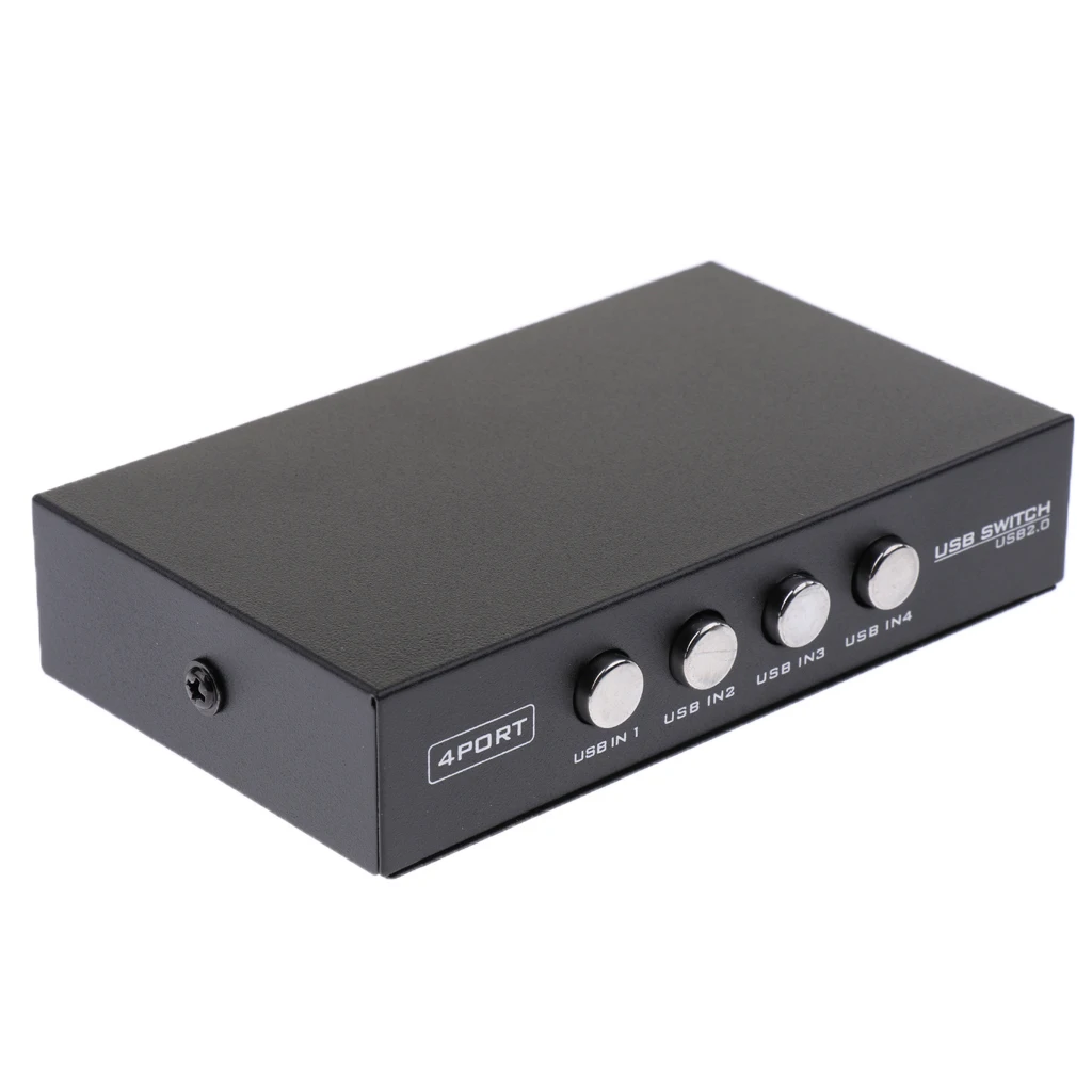 Scanner Printer Switch, 4 Port USB 2.0 Manual Sharing Switcher Hub, 4 PC to 1 USB Device Splitter Adapter