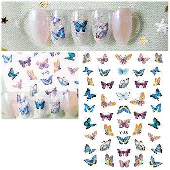 

1 Sheets Butterfly Flower Designs Nail Sticker Luminous Water Transfer Decal Sliders Nail Art Stickers Decoration Manicure Tools