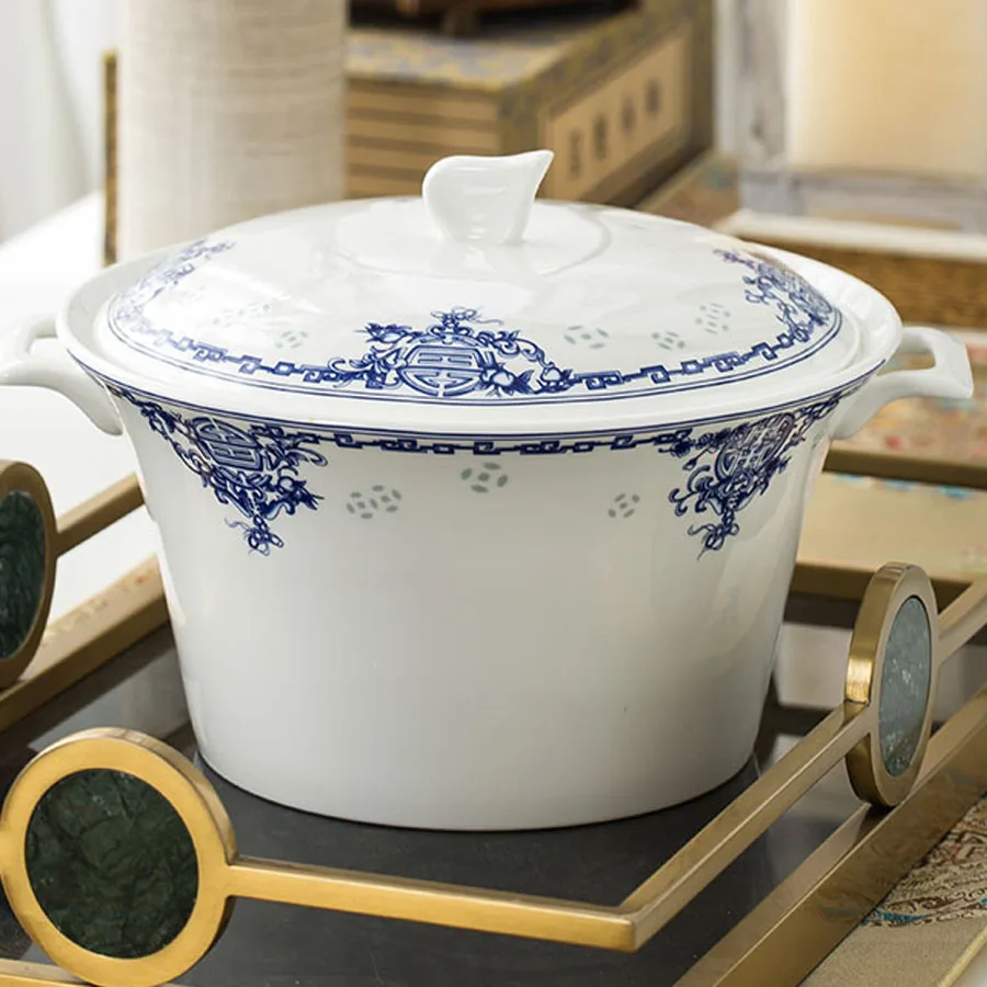 56 Heads Jingdezhen Ceramic Dinner Dish Rice Bowl Soup Bowl Salad Noodles Bowl Dinnerware Sets Kitchen Tableware Chinese style