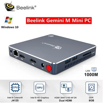 

Beelink Gemini M Mini PC Computer Dual 2 HDMI Windows 10 TV BOX 4GB 8GB J4125 Intel Lake Refresh 1000M LAN 5.8G WIFI bluetooth