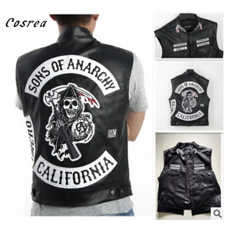 ТВ Сыны Анархии Косплей костюмы мужской жилет кожаная куртка модная