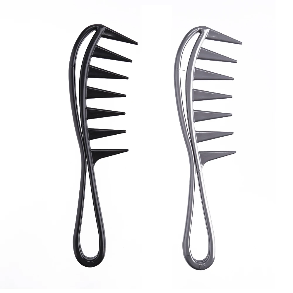 1 Pcs Wide Tooth Shark Plastic Comb Detangler Curly Hair Salon Hairdressing Comb Massage For Hair Styling Tool for Curl Hair 2
