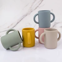 Baby Drinking Cup BPA Free Soft Silicone Double Handle Liquid Feed Gargle Mug Learning Feeding Cups Newborn Accessories 1